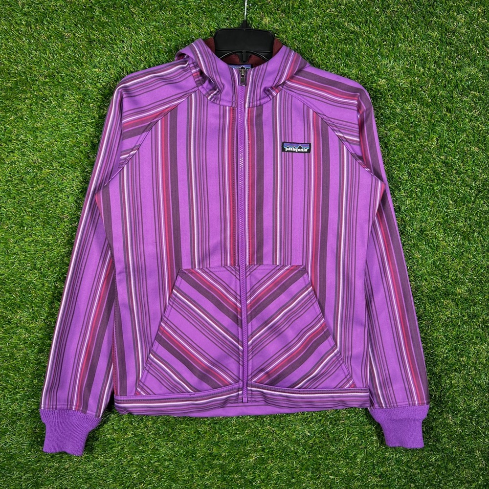 Patagonia Purple Striped Zip-Up Hoodie
